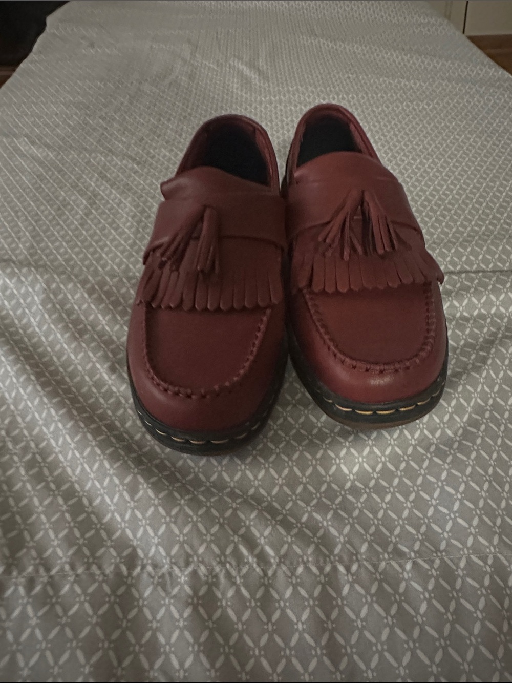 Dr. Martens Women's Burgundy Tassel Moccasin Loafers